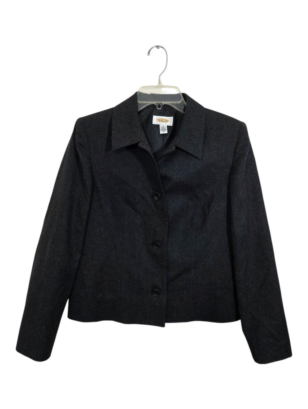 NWT Talbots Blazer Suit Jacket Grey Wool Single Breasted Size 8 Business Casual